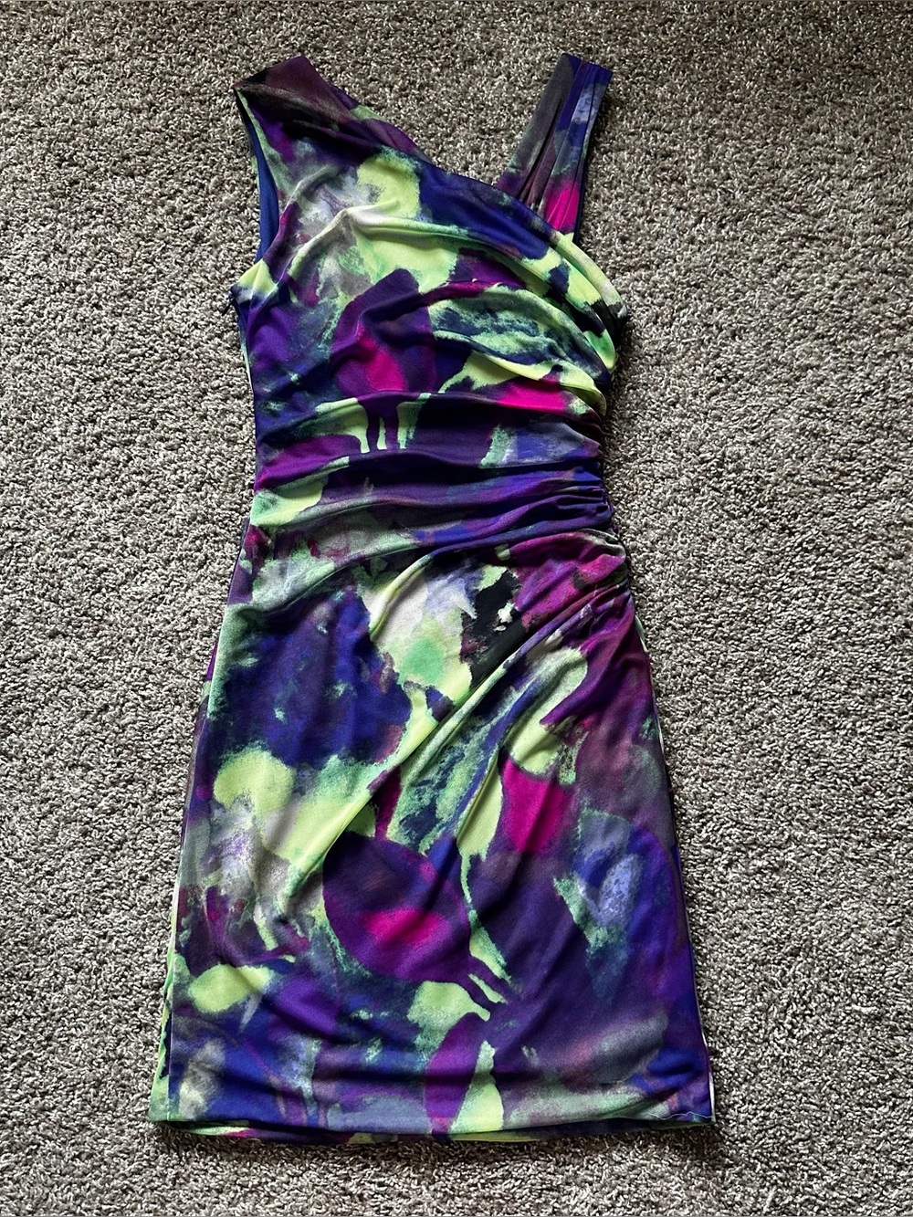 Y2K Sophia Christina Marbled Abstract Bodycon Dress Size 8